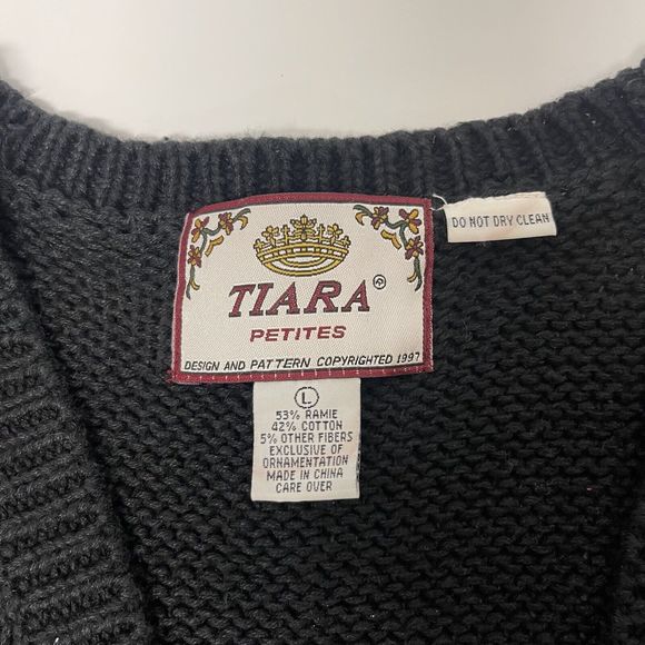 Tiara Petites Christmas Sweater Vest Stockings Knit Womens Size Large Multicolor - Picture 2 of 10